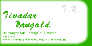 tivadar mangold business card